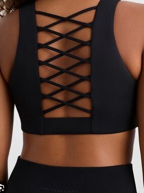 Aje Athletica Laced Back Sports Bra Sz 8 AU Black New